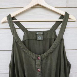 Anthro Fei Army Green Button Down Pocket Dress